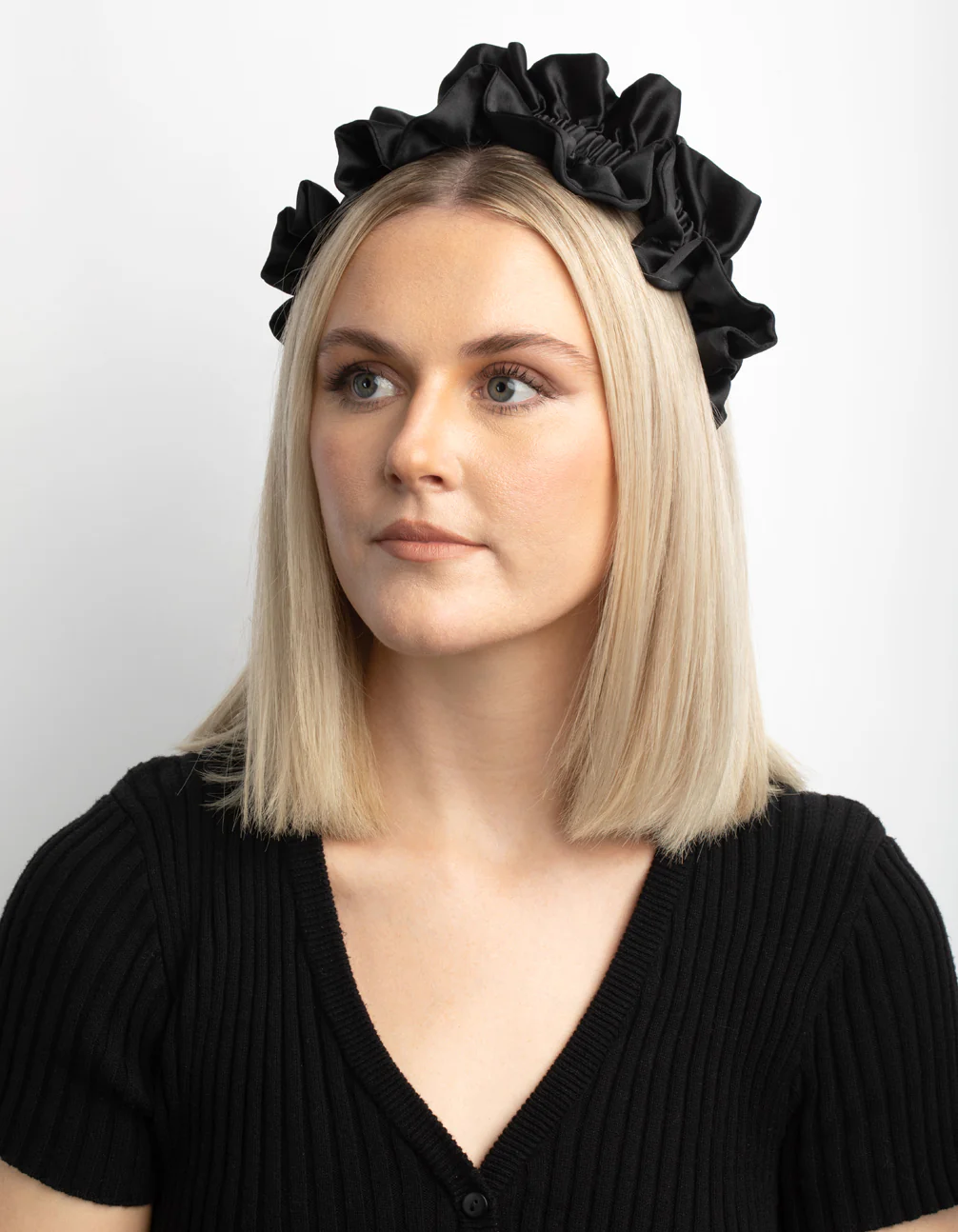 Black Ruffle Headband - Image 5