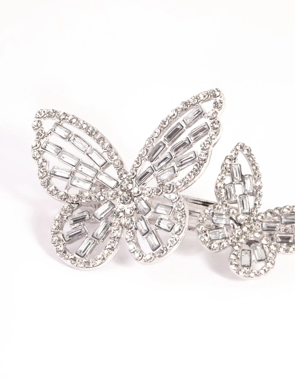 Silver Diamante Butterfly Clips - Image 3