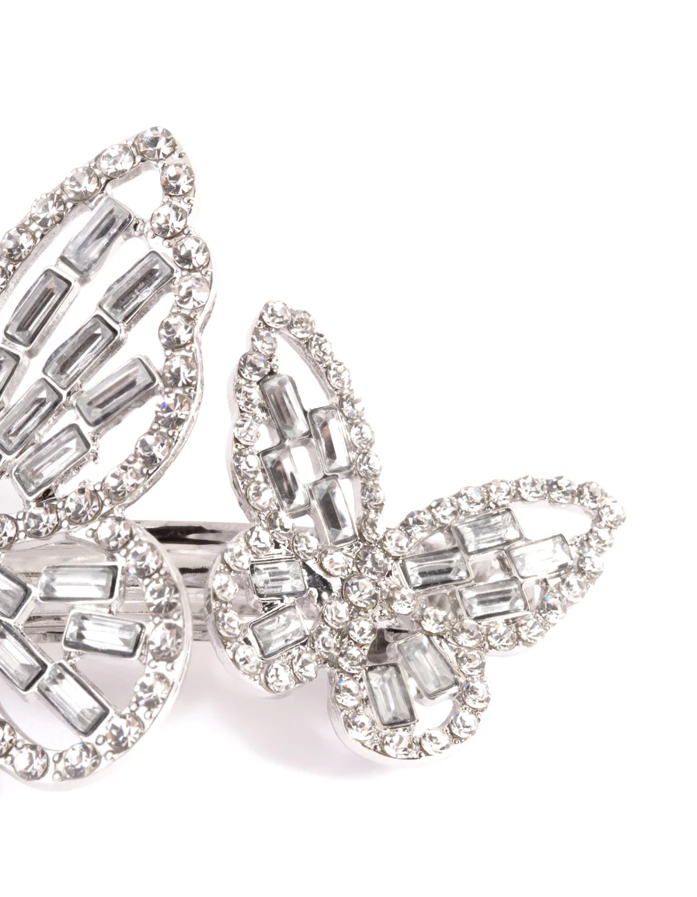Silver Diamante Butterfly Clips - Image 4