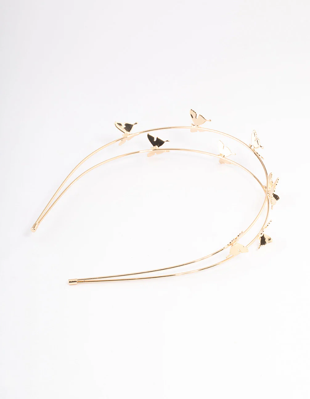 Gold Double Row Dainty Butterfly Headband - Image 3
