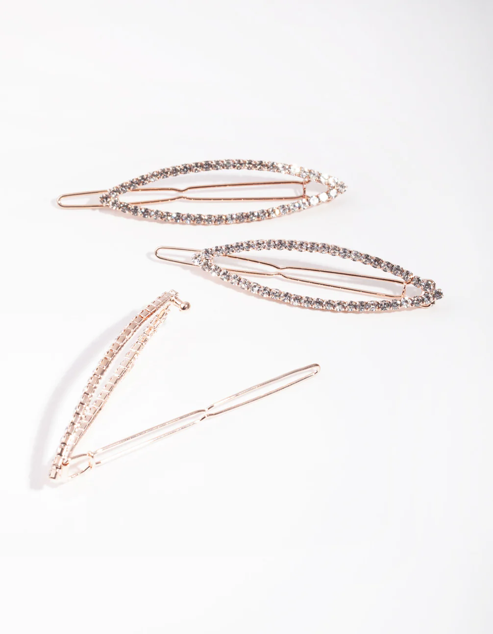 Gold Diamante Open Marquise Pack Clip - Image 3