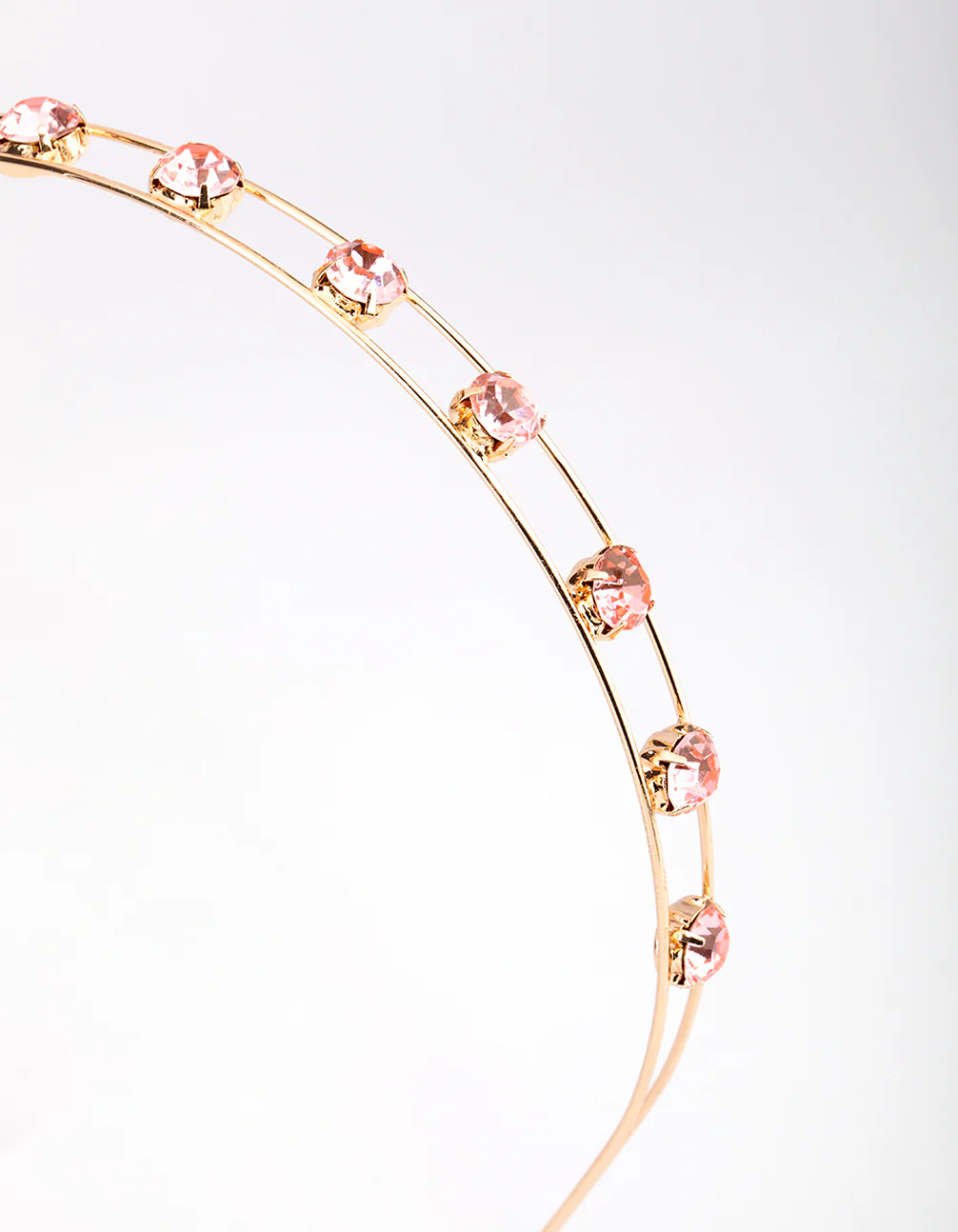 Gold Double Band Diamante Headband - Image 2