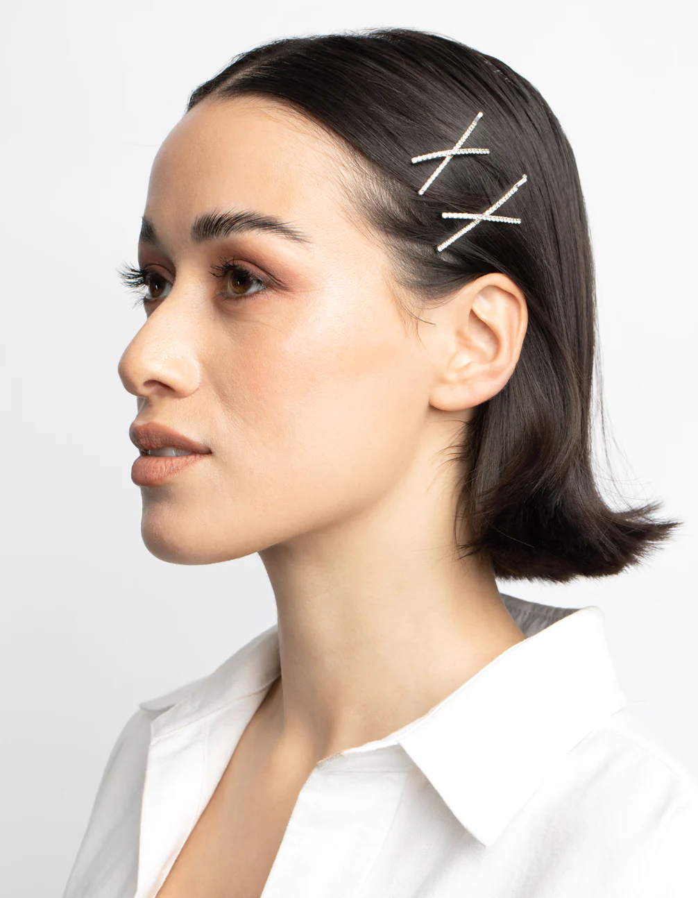 Silver Cross Diamante Hair Slide Pack - Image 2