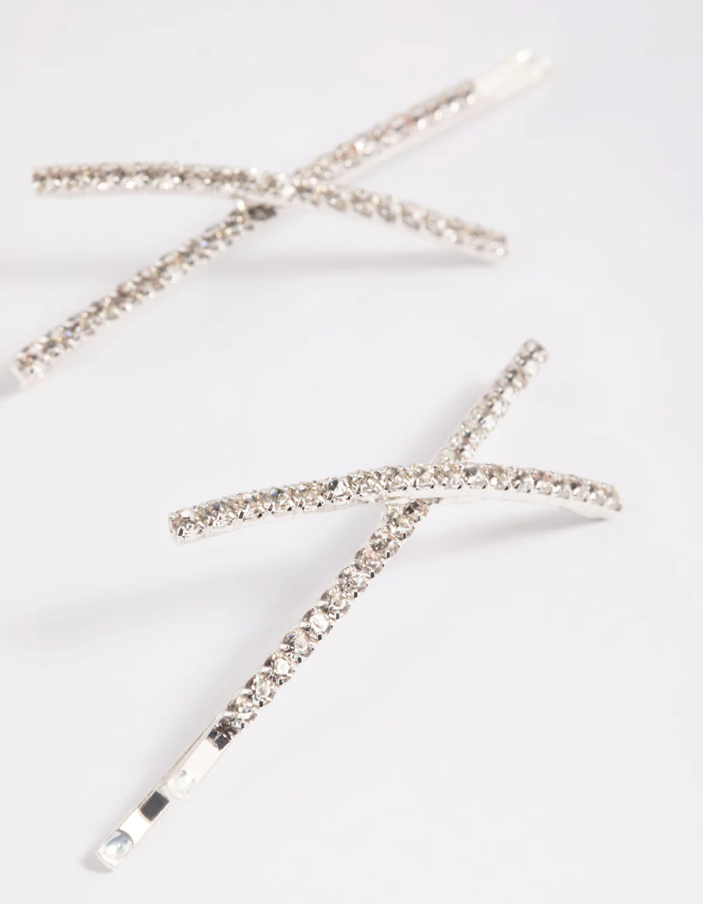 Silver Cross Diamante Hair Slide Pack - Image 3