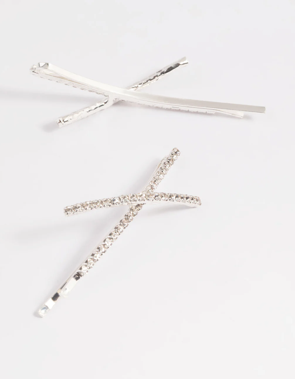Silver Cross Diamante Hair Slide Pack - Image 4