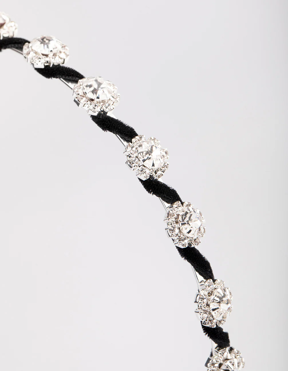 Silver Wrapped Flower Diamante Headband - Image 3