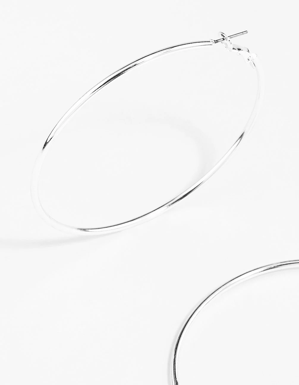 Silver Classic Medium Hoop Earrings - Image 4