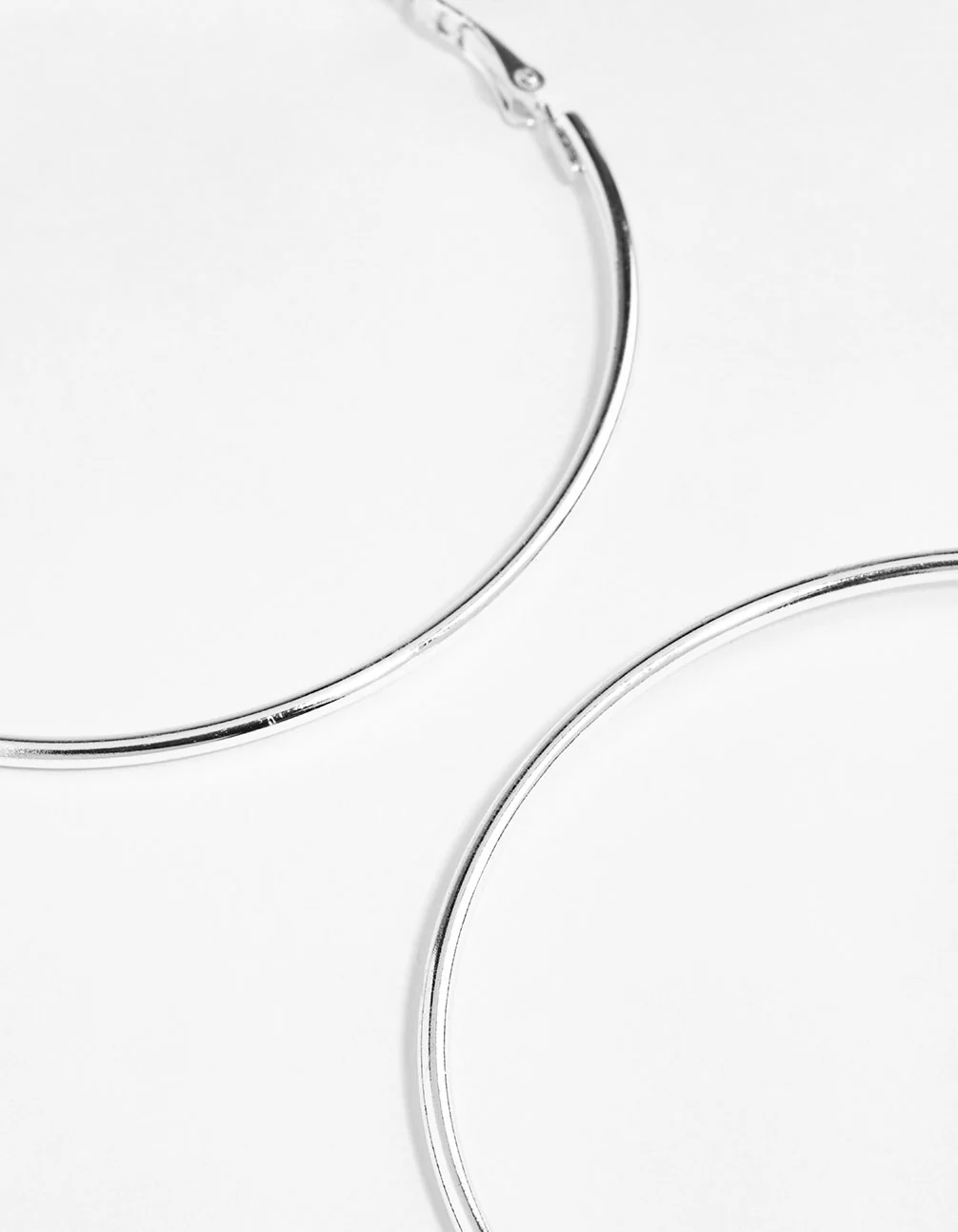 Silver Classic Medium Hoop Earrings - Image 5