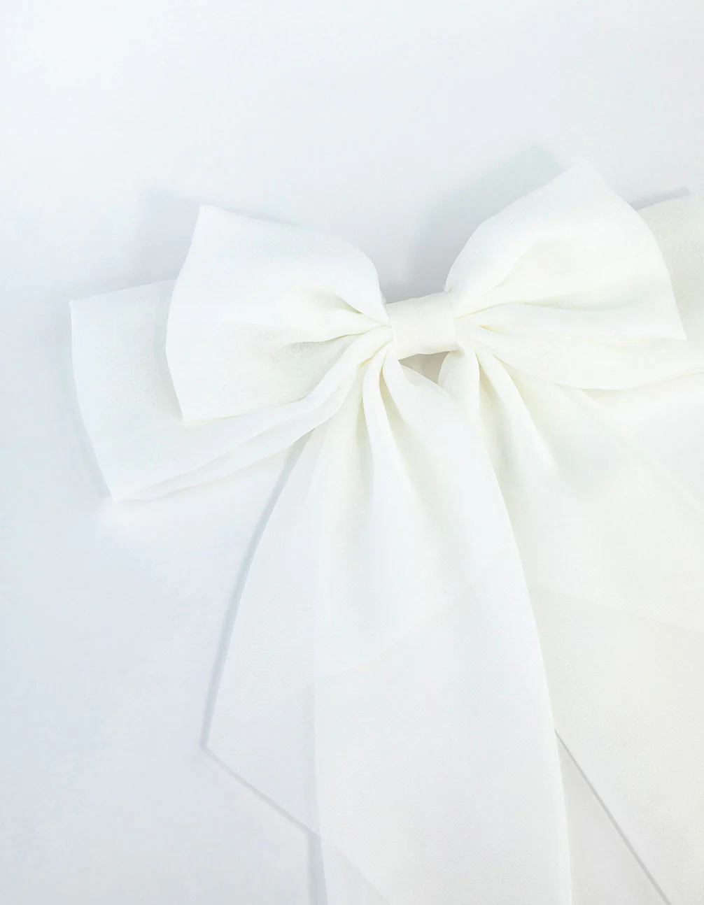 Opaque Draped Fabric Bow Clip - Image 2