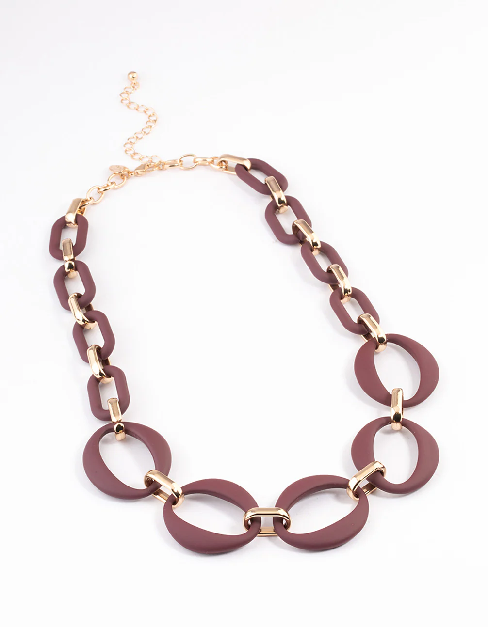 Gold Mixed Oval Link Necklace - Image 2
