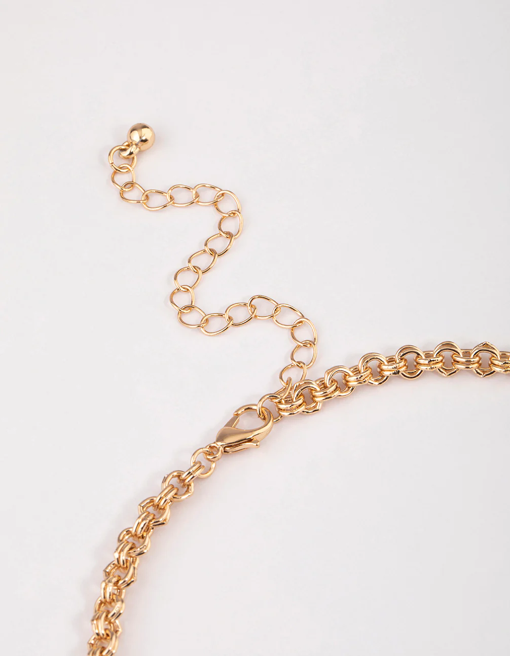 Gold Double Row Hammered Pendant Necklace - Image 3