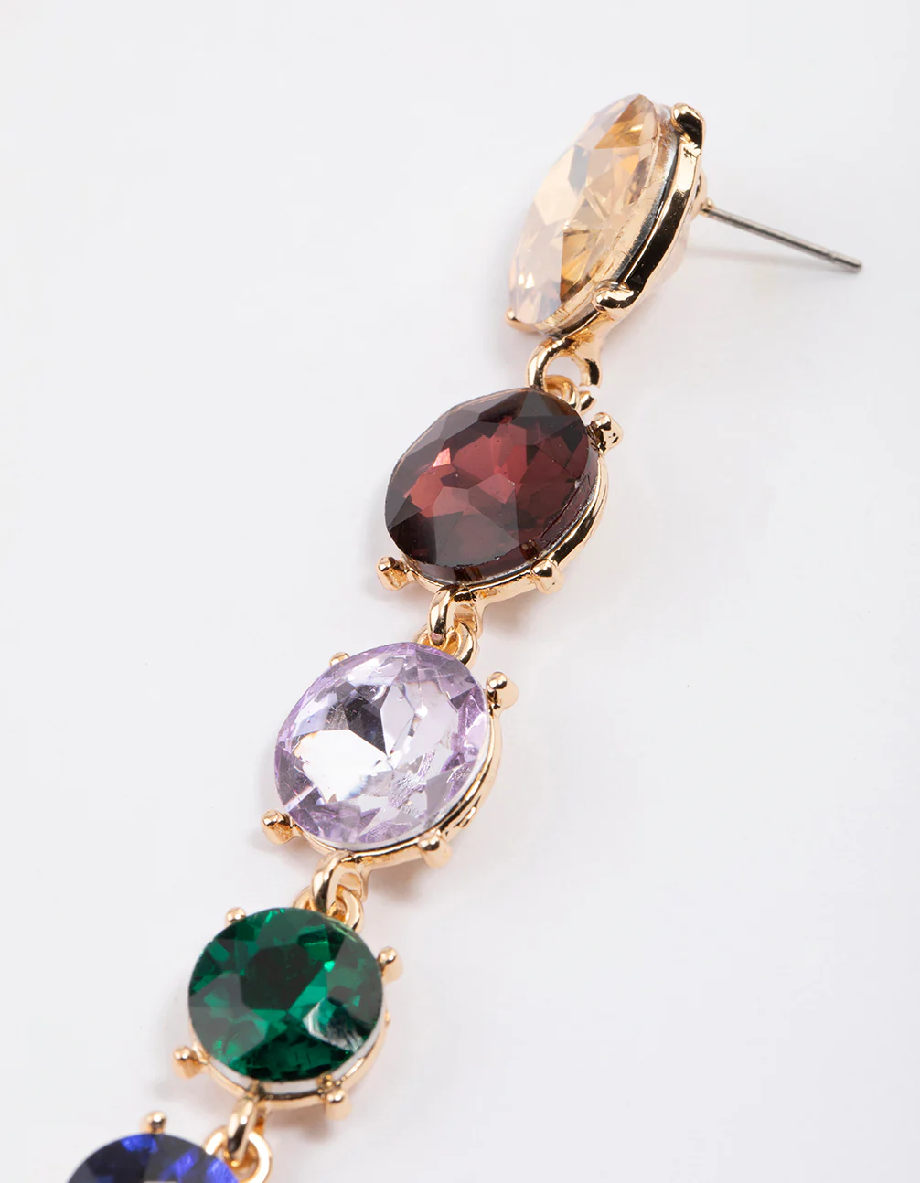 Gold Graduating Stone Drop Earrings - Image 3