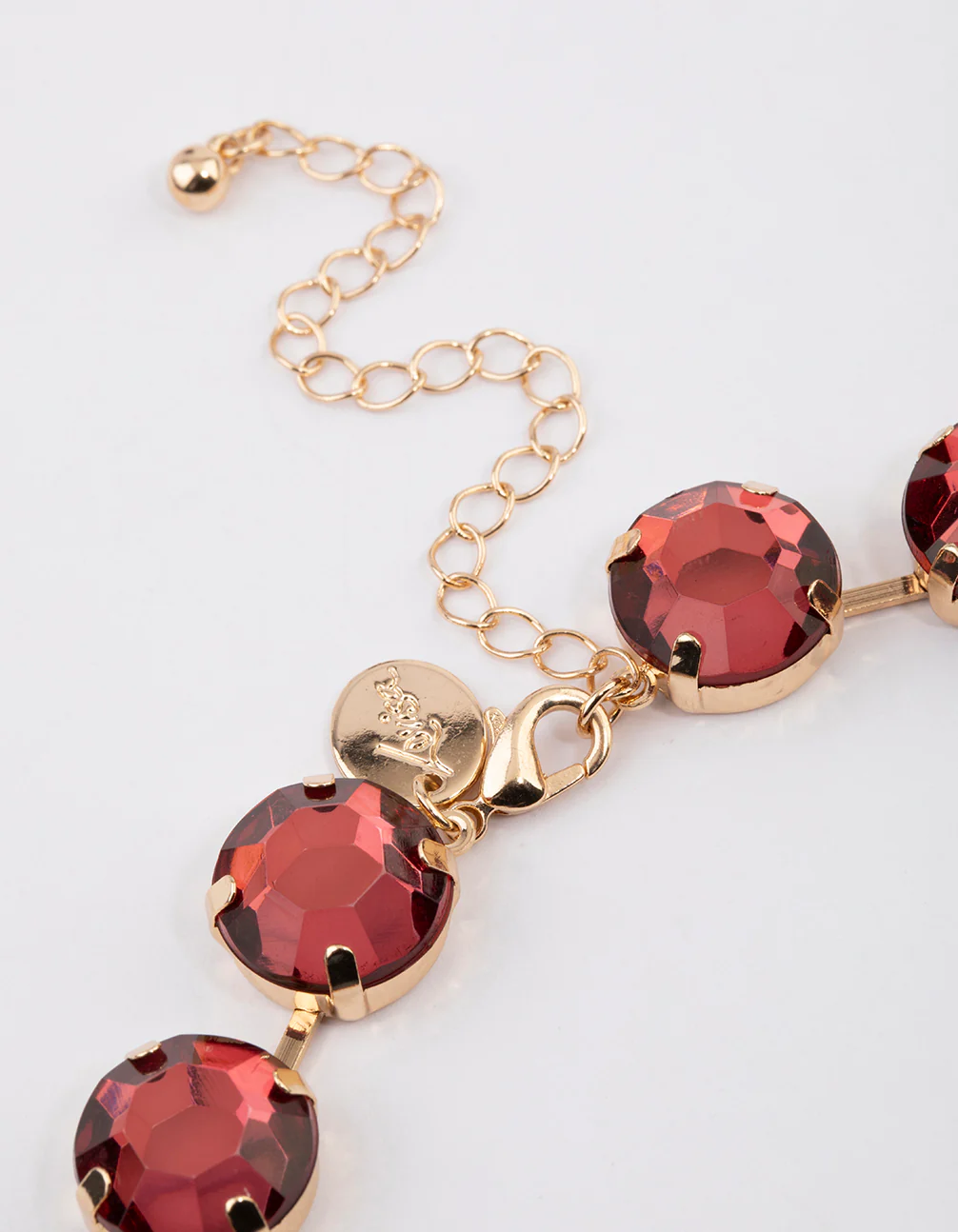 Gold Large Stone Short Necklace - Image 3
