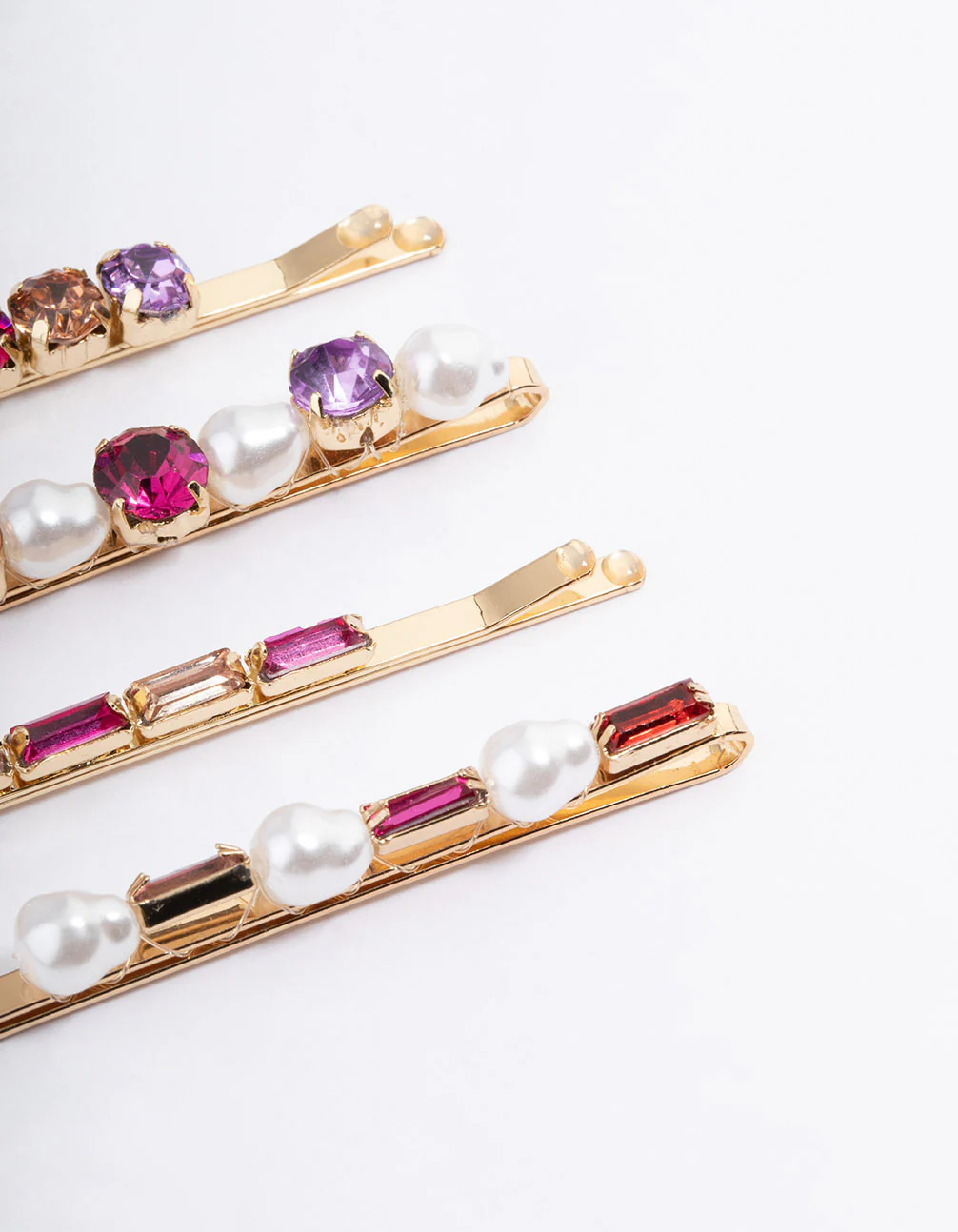 Gold Molten Slide Hair Clips 4-Pack - Image 3