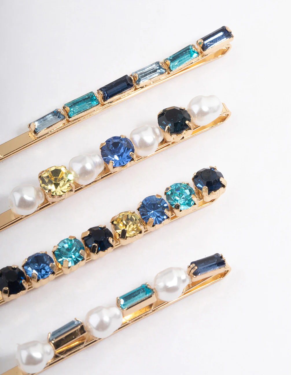 Gold Molten Slide Hair Clips 4-Pack - Image 2
