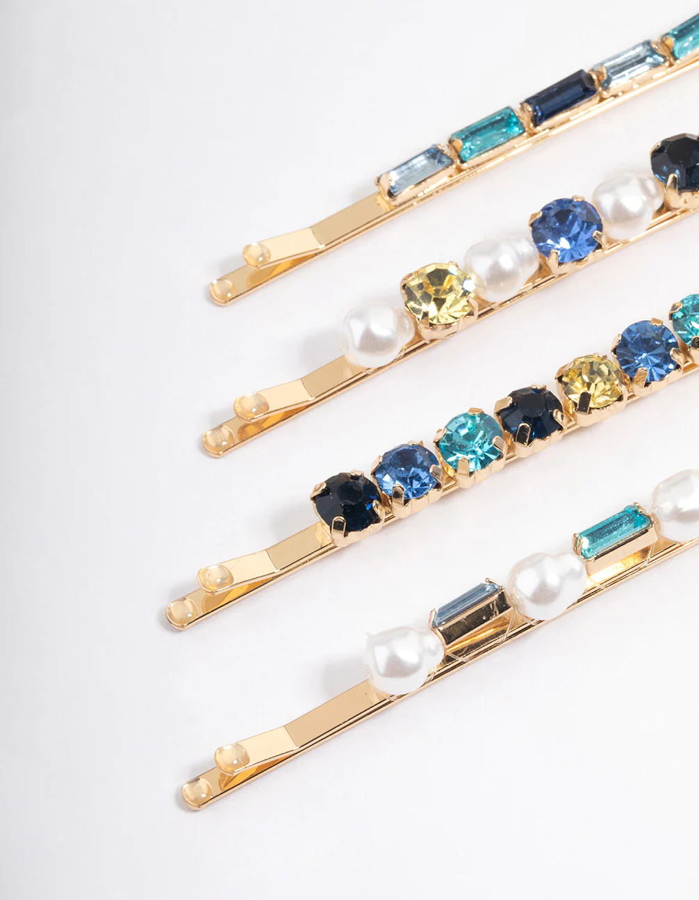 Gold Molten Slide Hair Clips 4-Pack - Image 3