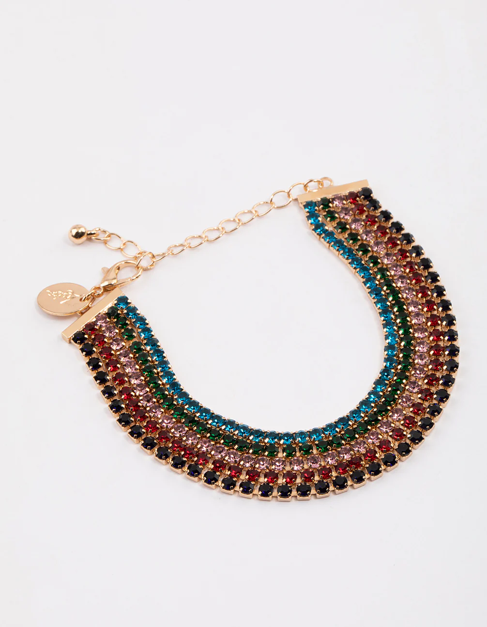 Gold Multi-Row Cup Chain Bracelet - Image 2