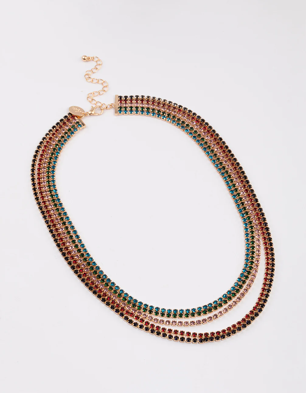 Gold Multi-Row Cup Chain Necklace - Image 2