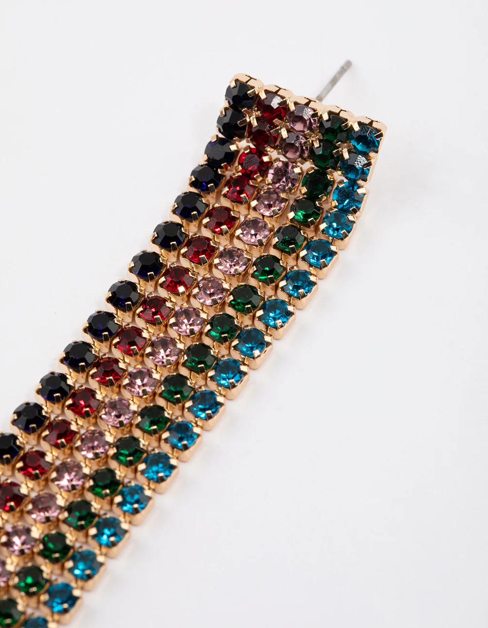 Gold Multi Tassel Cup Chain Drop Earrings - Image 3
