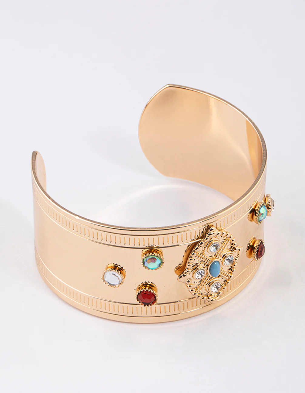 Gold Mixed Stone Wrist Cuff - Image 2