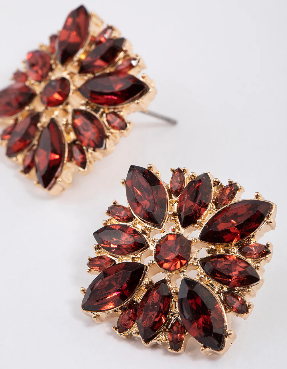 Gold Statement Stud Earrings - Image 2