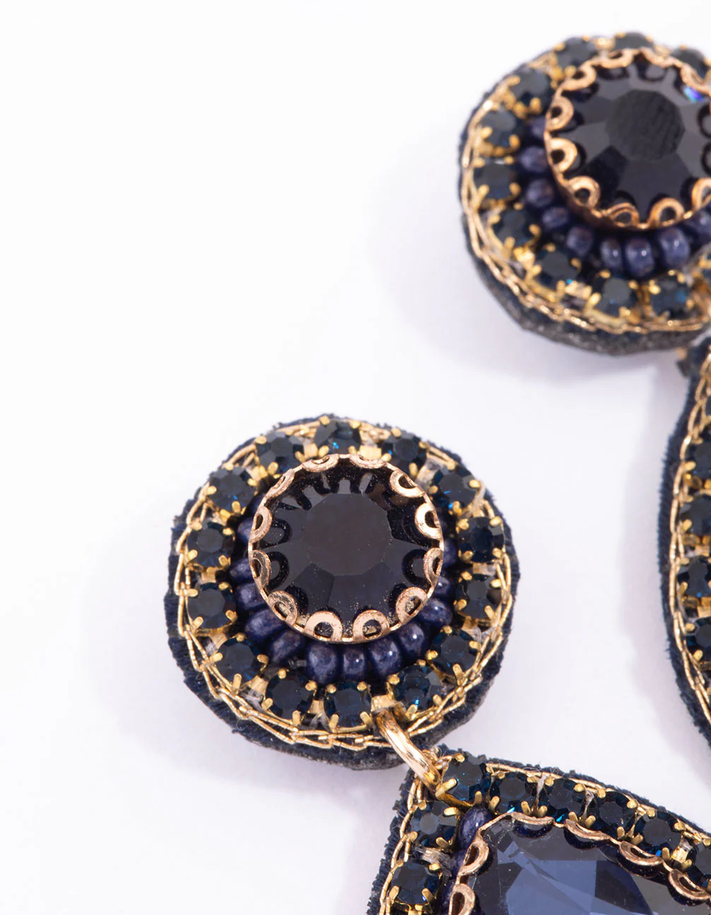 Gold Stone Drop Earrings - Image 2