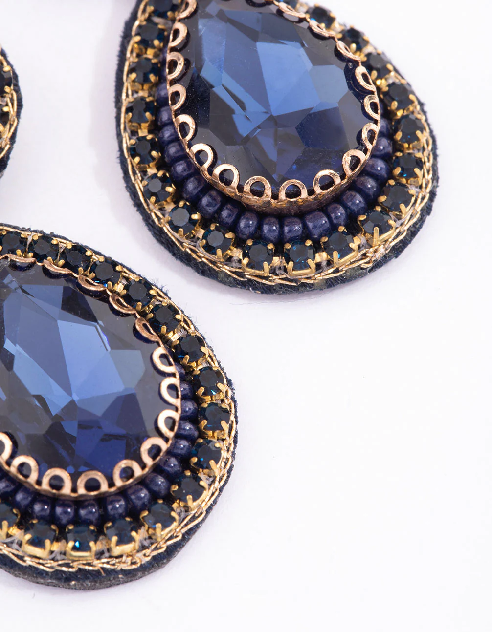 Gold Stone Drop Earrings - Image 3