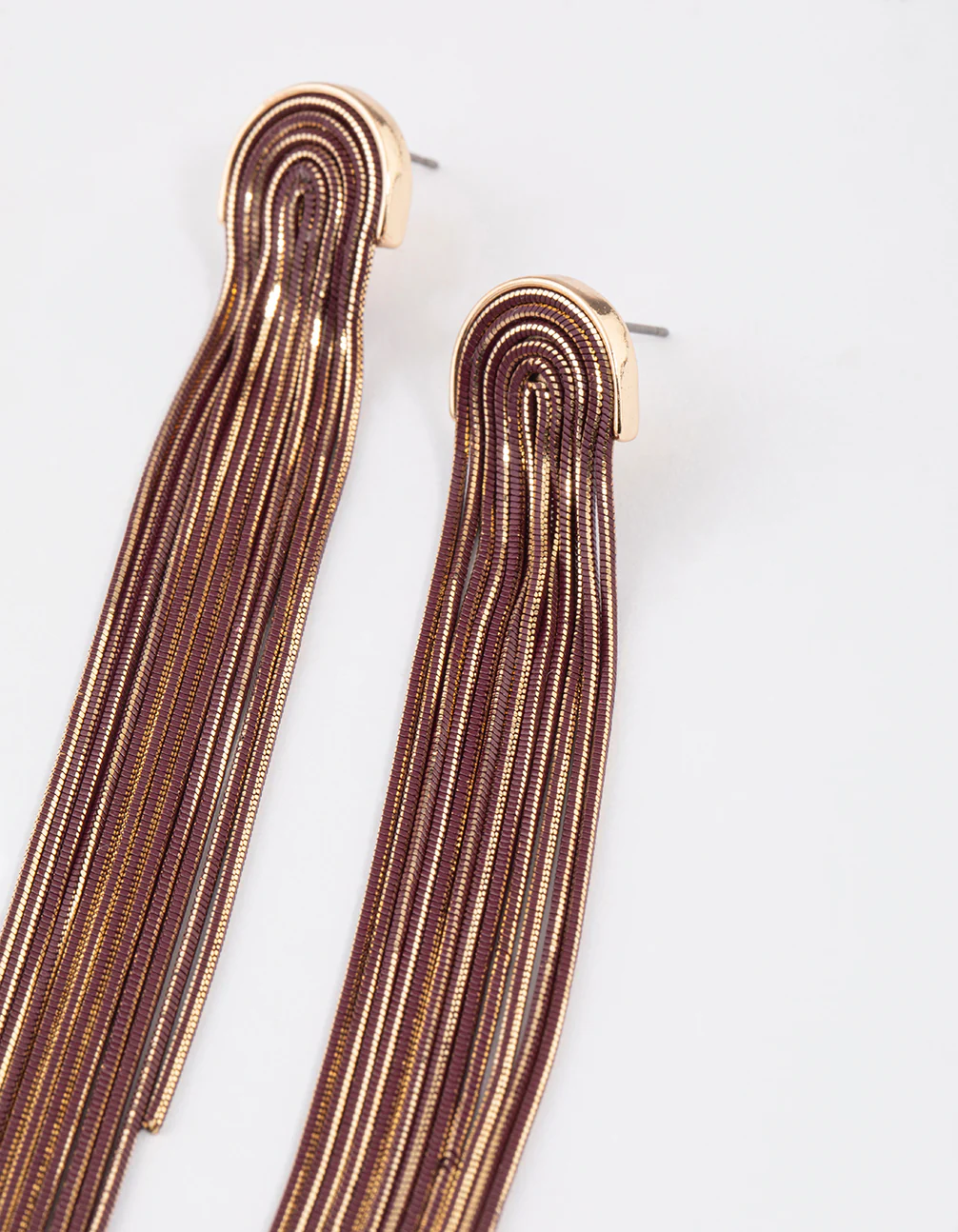 Gold Waterfall Cutchain Earrings - Image 2