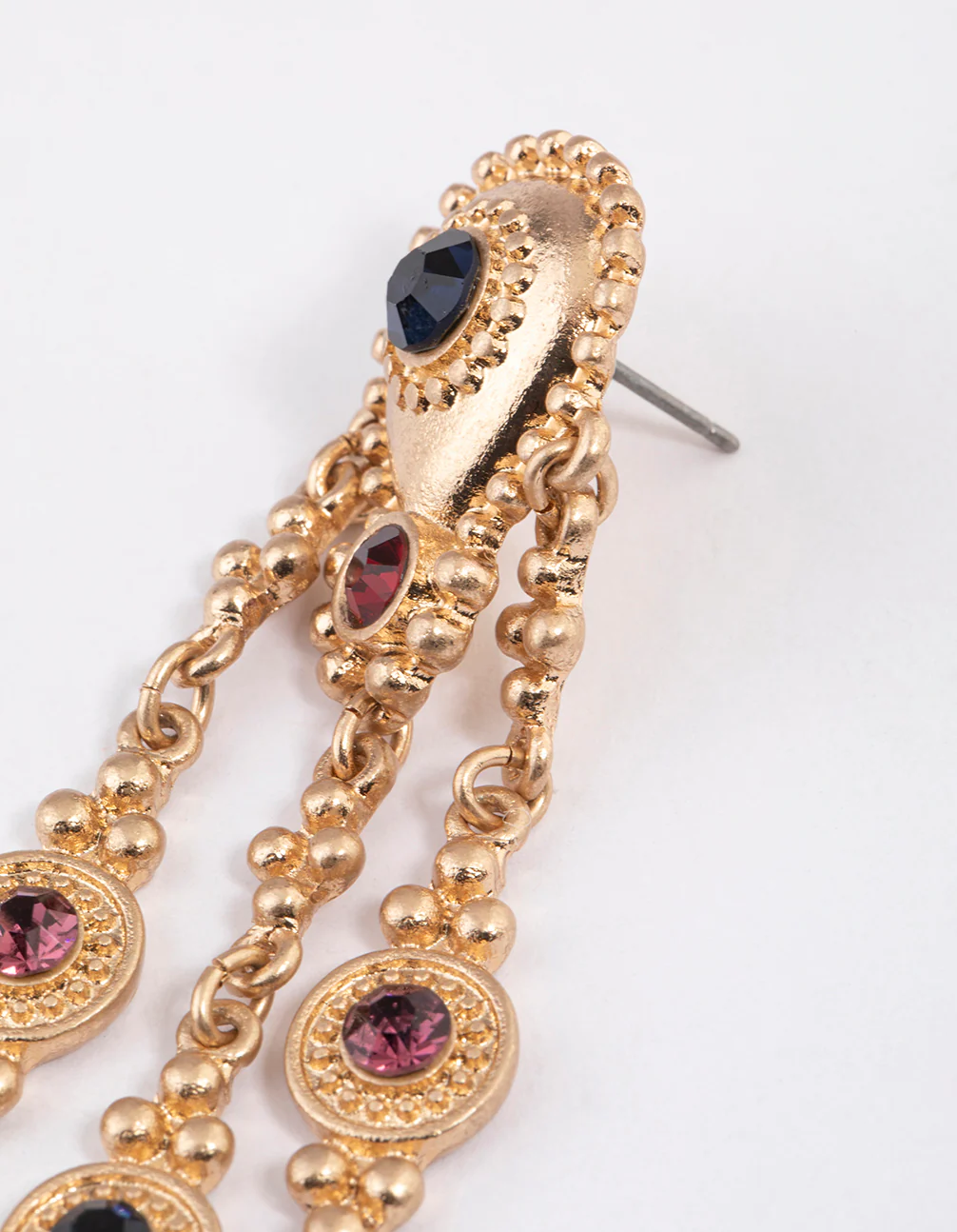 Worn Gold  Vintage Boho Charm Drop Earrings - Image 3