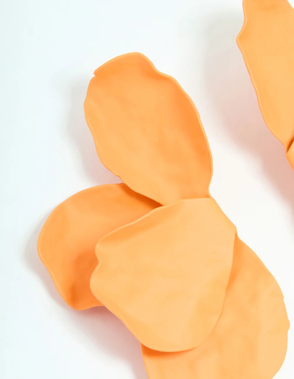 Orange Coated Flower Petal Drop Earrings - Image 4