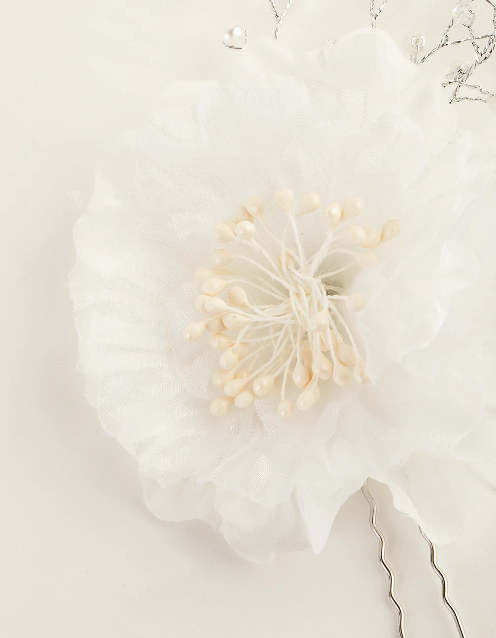Oversized Beaded Flower Bun Pin - Image 2
