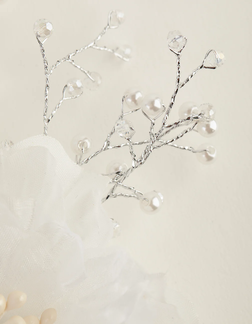 Oversized Beaded Flower Bun Pin - Image 3