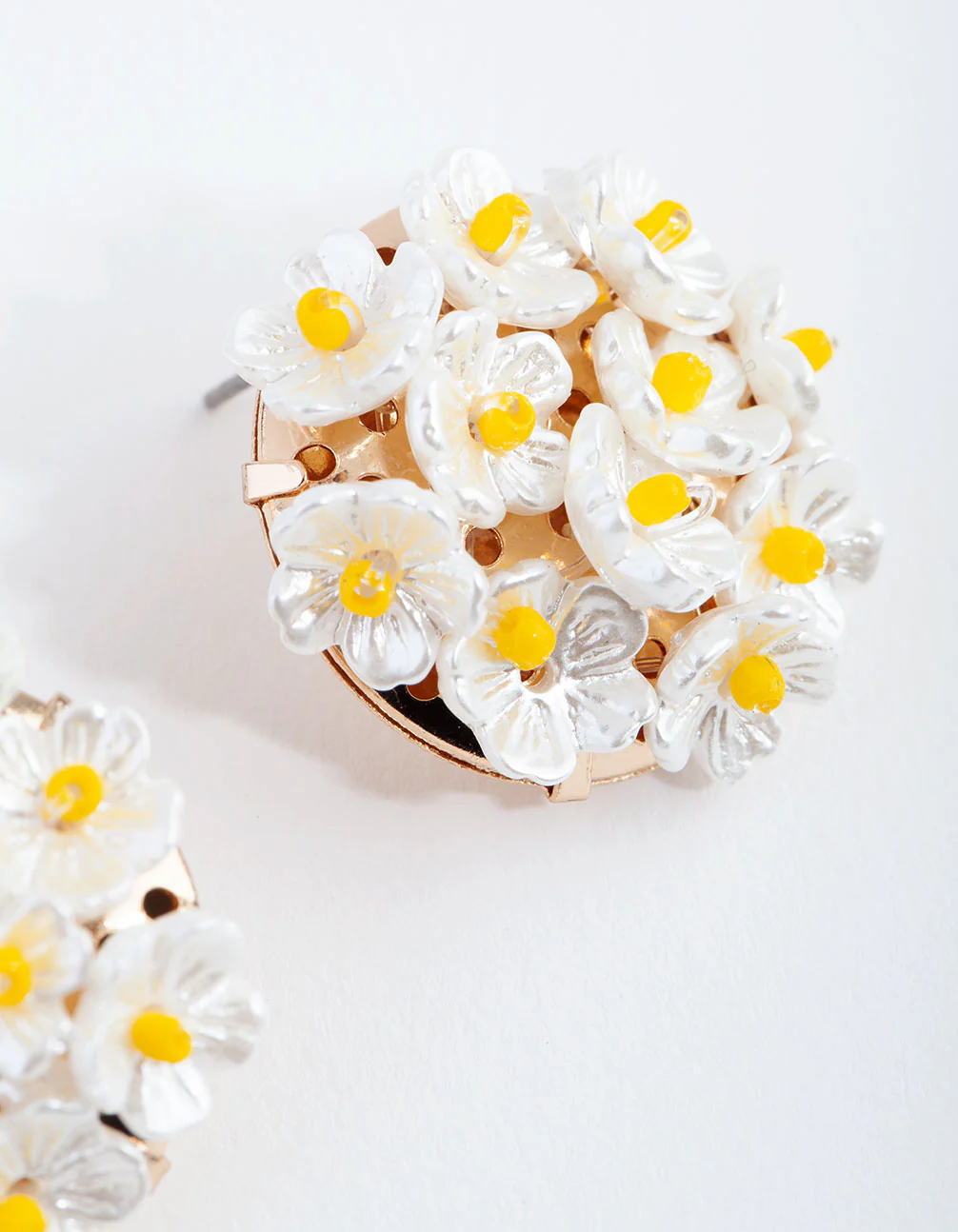 White Daisy Bouquet Stud Earrings - Image 3