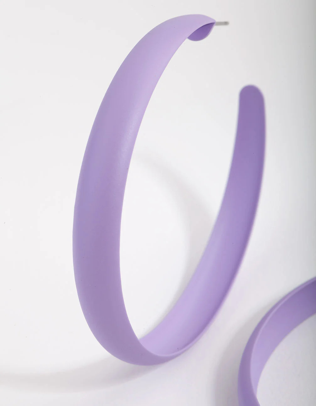 Lilac Matte 60mm Hoop Earrings - Image 2
