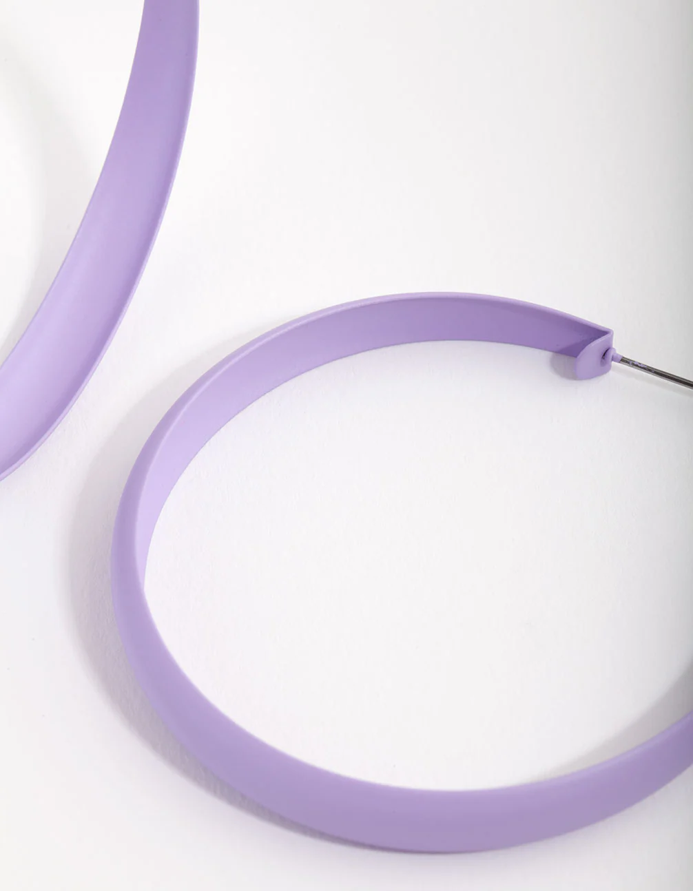 Lilac Matte 60mm Hoop Earrings - Image 3