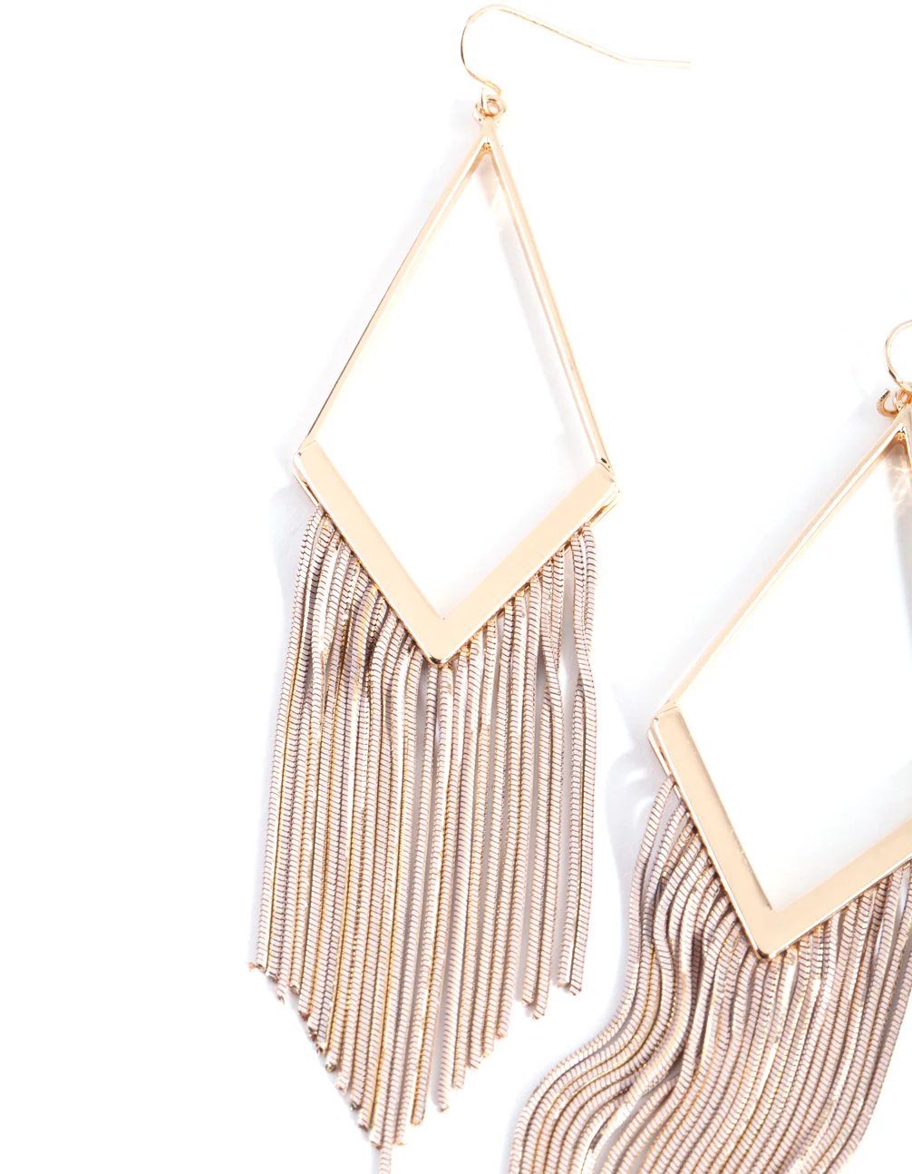 Rose Gold Diamond Snakechain Earrings - Image 2