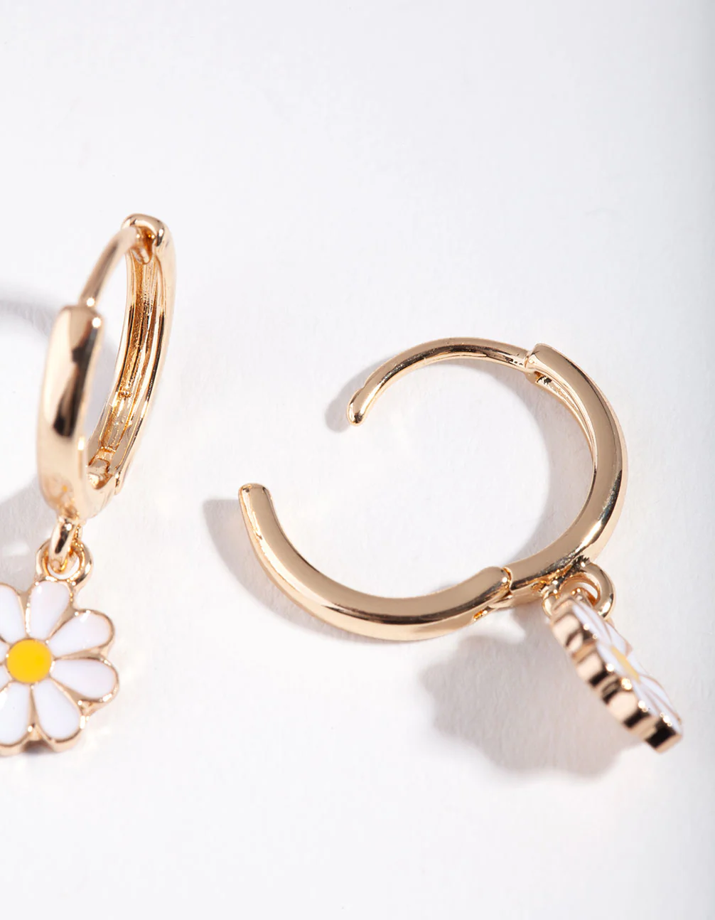 Gold Daisy Huggie Earrings - Image 3
