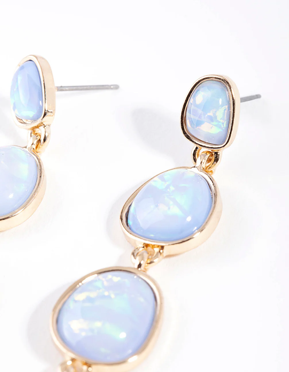 Gold Foil Stone Drop Earrings - Image 3