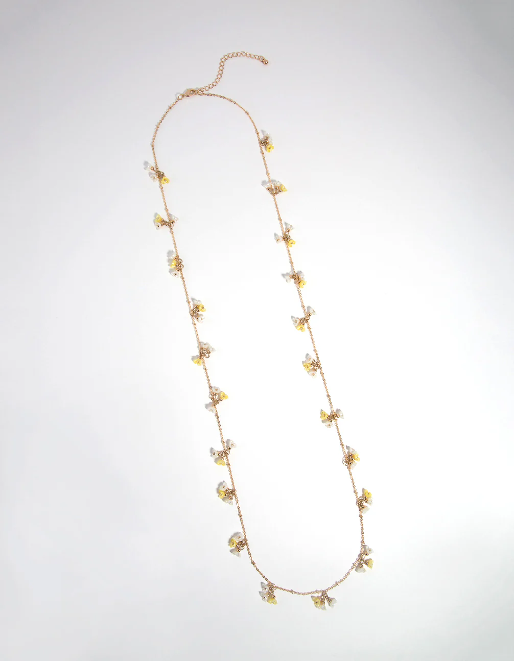 Gold Mini Flower Long Necklace - Image 2
