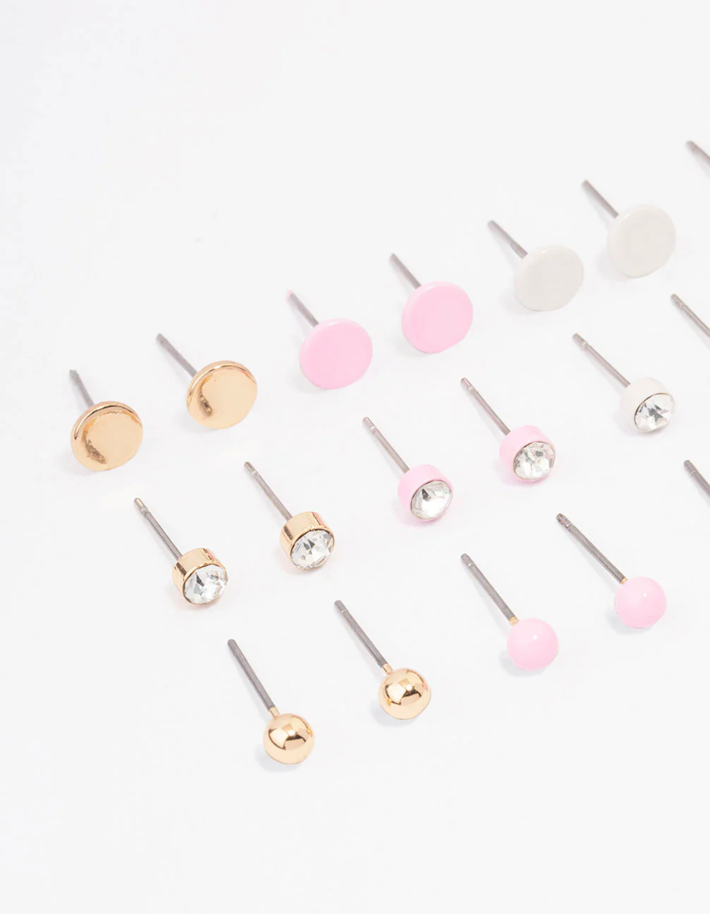 Pastel Basic Diamante Earring 12-Pack - Image 2