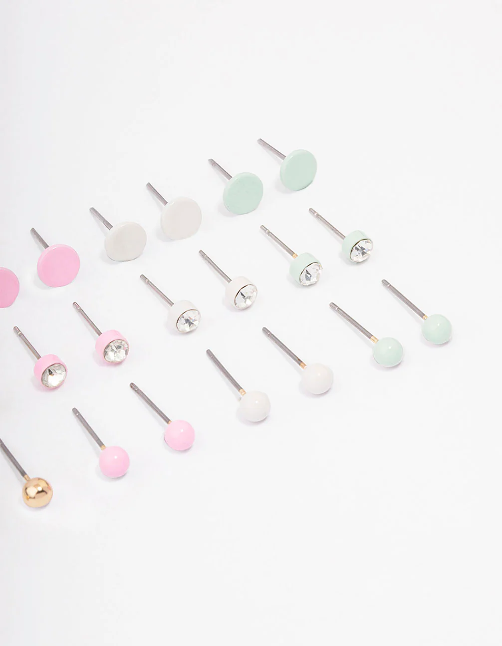 Pastel Basic Diamante Earring 12-Pack - Image 3