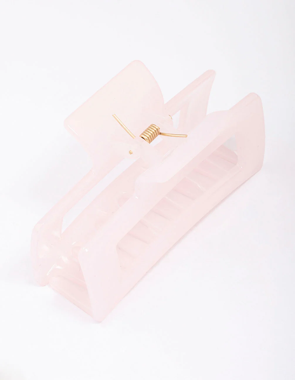 Pastel Pink Rectangular Hair Claw Clip - Image 3
