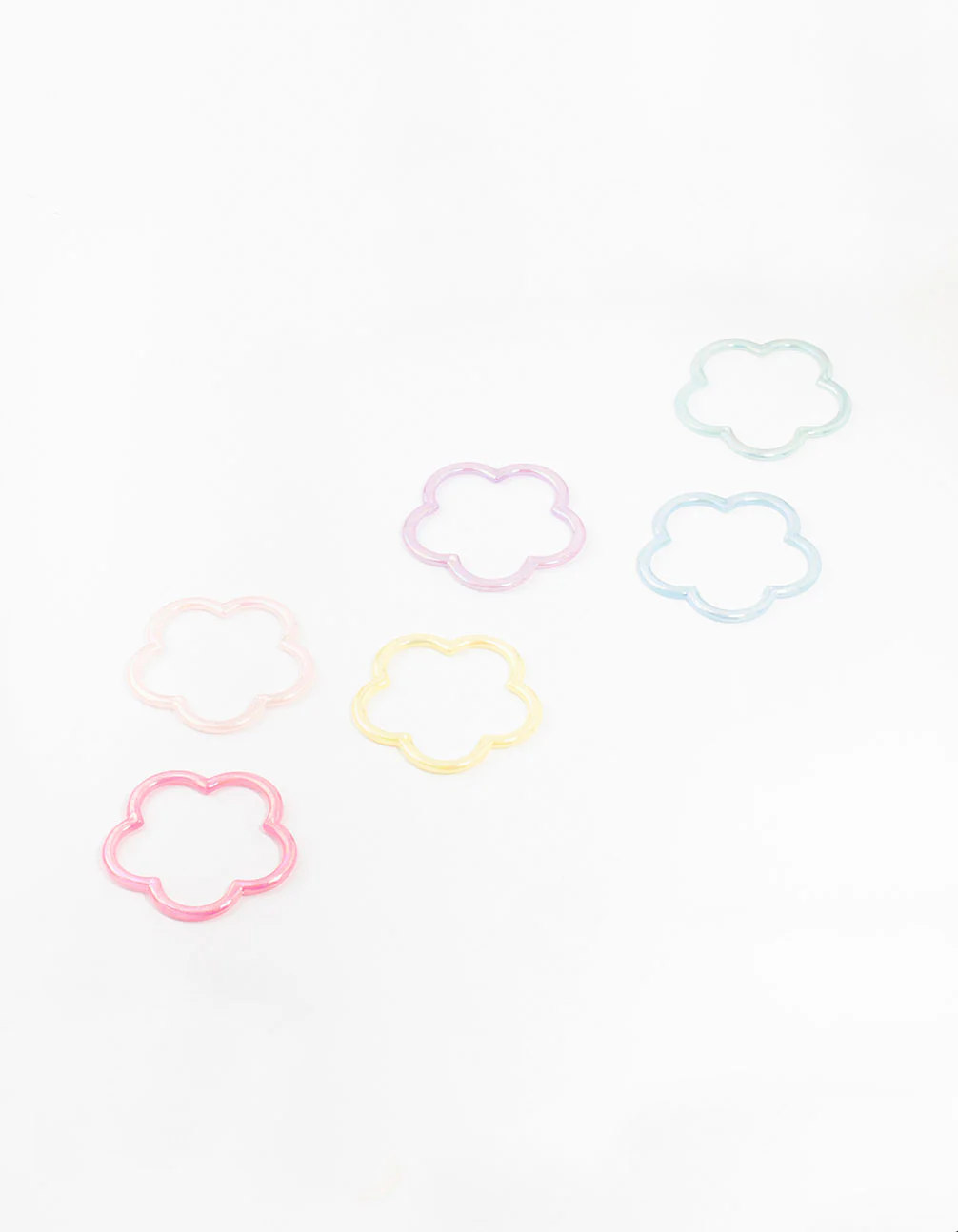 Kids Pastel Plastic Flower Bangles 6-Pack - Image 2