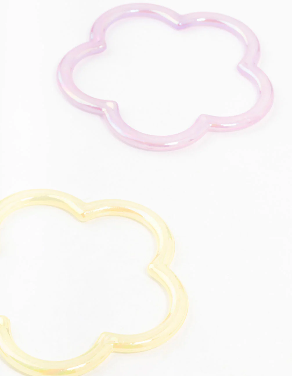 Kids Pastel Plastic Flower Bangles 6-Pack - Image 3