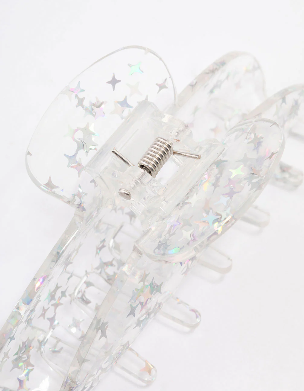 Clear Glitter Hair Claw Clip - Image 3