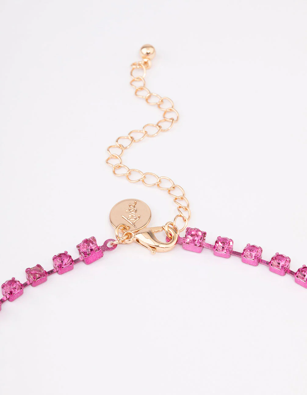 Fuchsia Cup Chain Long Flower Necklace - Image 3