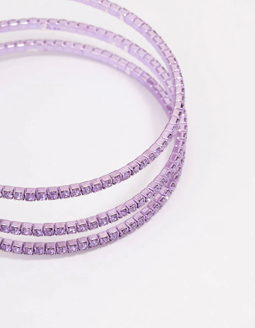 Lilac Cup Chain Wrapped Wrist Cuff - Image 2