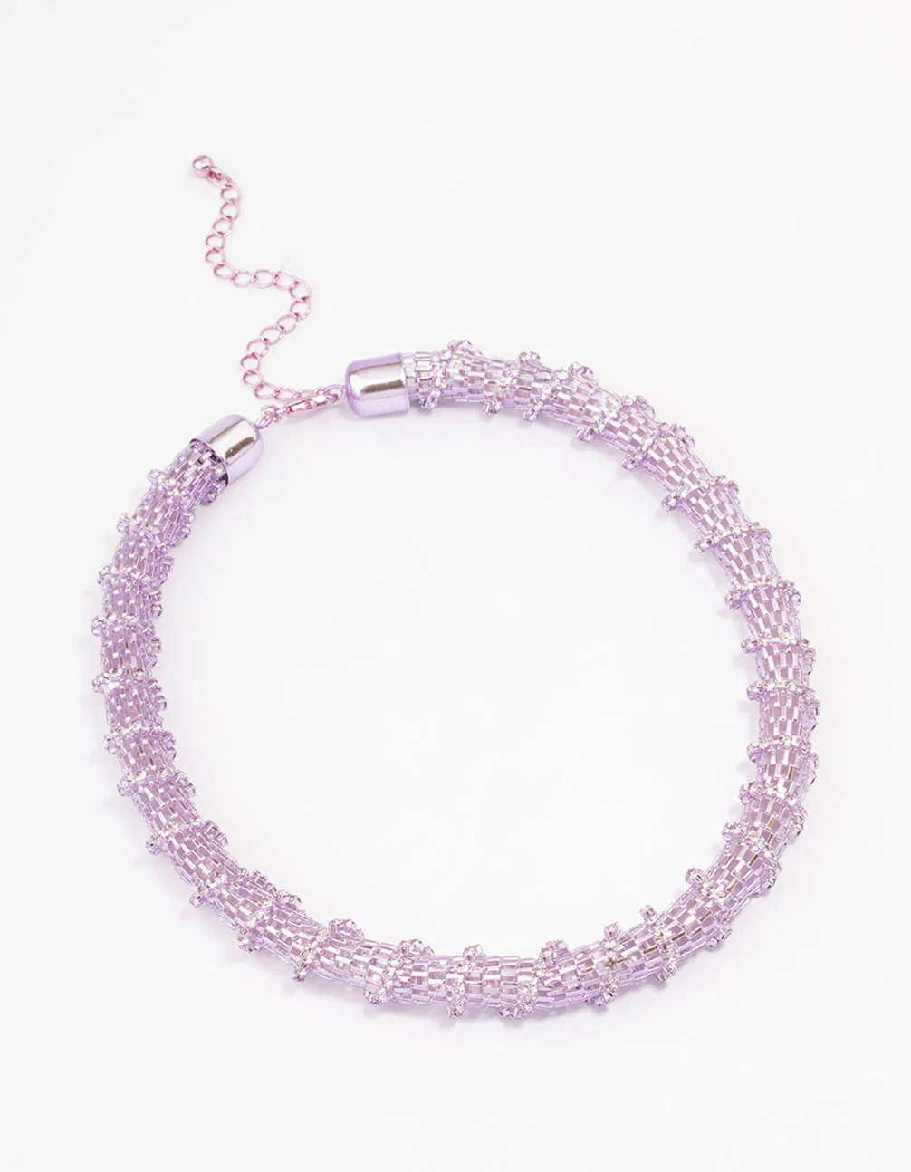 Lilac Cup Chain Wrapped Short Necklace - Image 2