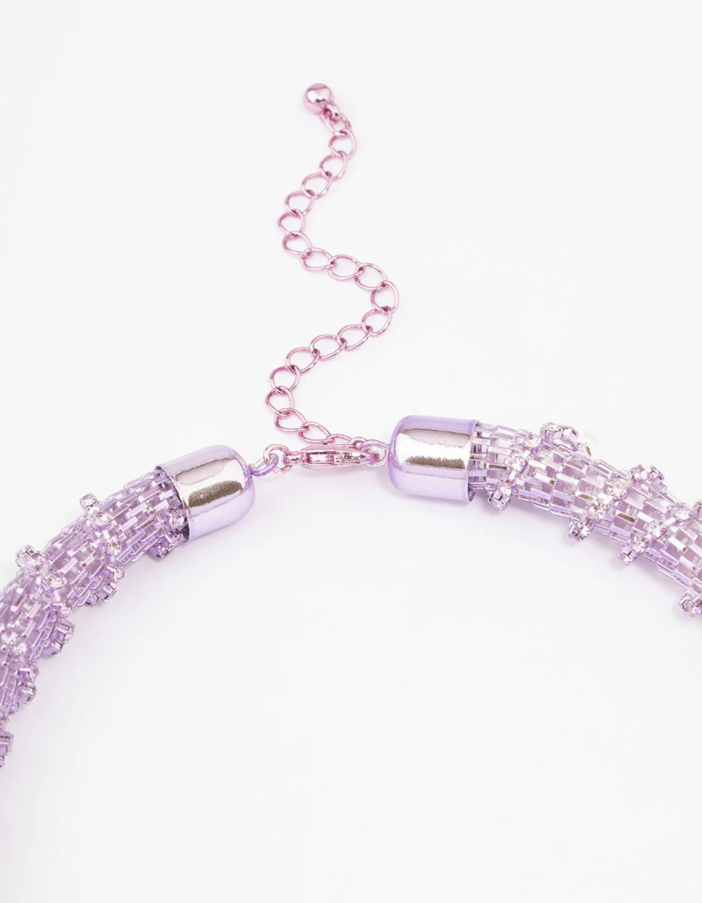 Lilac Cup Chain Wrapped Short Necklace - Image 3