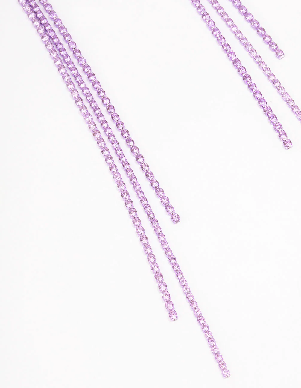 Purple Flower Cup Chain Drop Earrings - Image 3